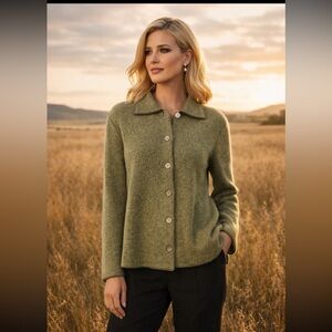 Herman Geist Medium Green Cardigan